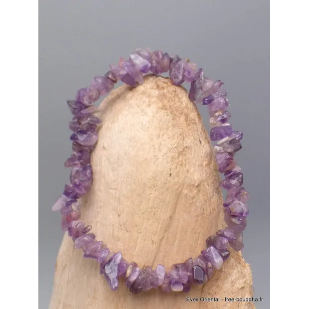 Bracelet perles chips AMETHYSTE - Bracelet baroque en Pierre Naturelle