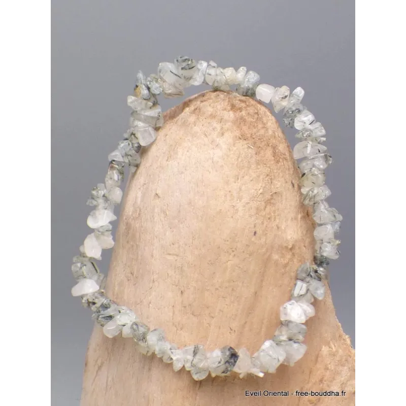 Bracelet perles chips QUARTZ RUTILE - Bracelet baroque en Pierre Naturelle
