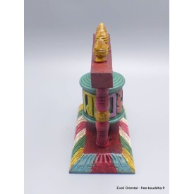 Moulin à prières en bois sculpté 13 cm Objets rituels bouddhistes 6405.6