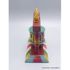 Moulin à prières en bois sculpté 13 cm - Objets rituels bouddhistes