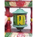 Moulin à prières en bois sculpté 13 cm Objets rituels bouddhistes 6405.6
