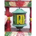 Moulin à prières en bois sculpté 13 cm - Objets rituels bouddhistes
