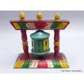 Moulin à prières en bois sculpté 13 cm - Objets rituels bouddhistes