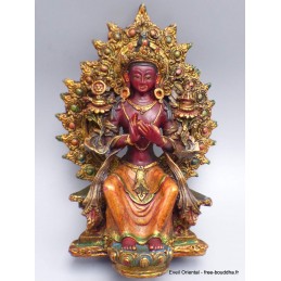 Statuette Bouddha Maitreya couleur rouge Objets rituels bouddhistes METRA1