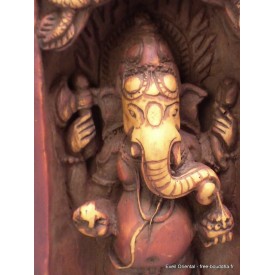 Autel temple triptyque Ganesh patine antique Statuettes Bouddhistes GAN25