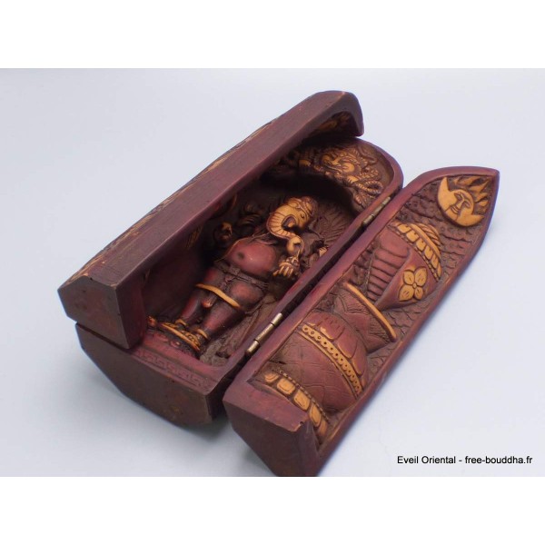 Autel temple triptyque Ganesh patine antique Statuettes Bouddhistes GAN25