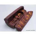 Statuette bouddhiste Autel temple triptyque Ganesh patine antique - Statuettes bouddhistes tibétaines artisanales