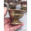 7 Bols d'offrandes en cuivre antique sur pied Bols d'offrandes bouddhistes BOCM2
