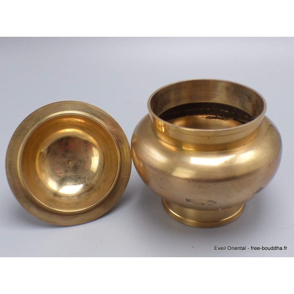 Bol à riz tibétain en laiton 13 cm Objets rituels bouddhistes BAB7
