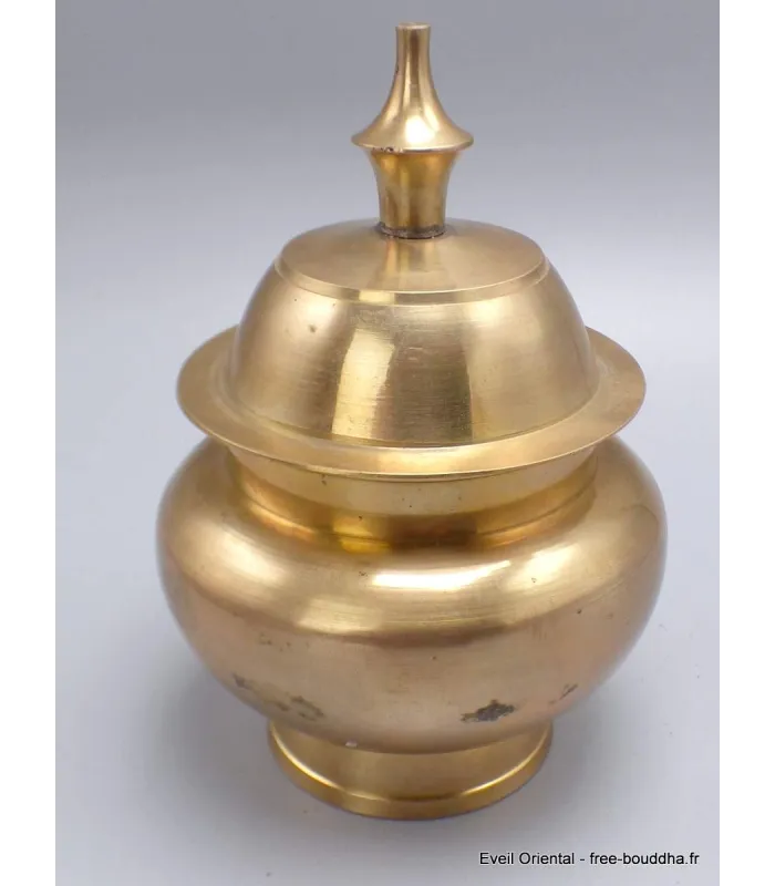 Bol à riz tibétain en laiton 11 cm - Objets rituels bouddhistes