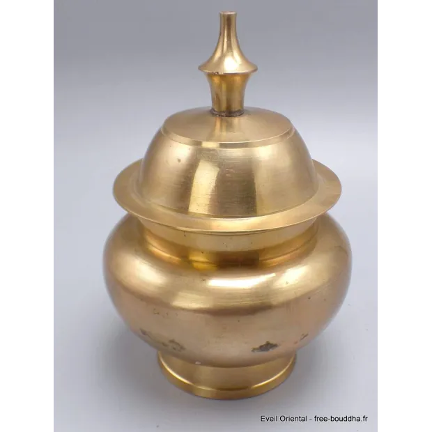 Bol à riz tibétain en laiton 11 cm - Objets rituels bouddhistes