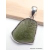 Pendentif Moldavite brute authentique serti clos qualité AAA Bijoux en Moldavite YM14.3