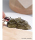 Pendentif Moldavite brute et grenat cabochon Bijoux en Moldavite YM14.4