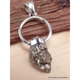 Pendentif Pyrite dorée authentique avec anneau Bijoux en Pyrite YM10.5