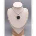 Pendentif Larvikite carré Bijoux en Pierre de lune YM12.5