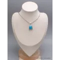 Pendentif Smithsonite bleue forme trapèze - Bijoux en Smithsonite