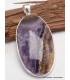 Gros Pendentif Fluorite sur quartz oval Pendentifs pierres naturelles YM17.2