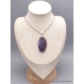 Gros Pendentif Fluorite sur quartz oval Pendentifs pierres naturelles YM17.2