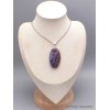 Gros Pendentif Fluorite sur quartz oval Pendentifs pierres naturelles YM17.2