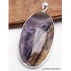Gros Pendentif Fluorite sur quartz oval Pendentifs pierres naturelles YM17.2