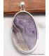 Gros Pendentif Fluorite sur quartz oval Pendentifs pierres naturelles YM17.2
