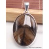 Pendentif argent Chiastolite Andalousite oval Bijoux en Chiastolite AW7.4