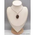 Pendentif argent Chiastolite Andalousite oval - Bijoux en Chiastolite