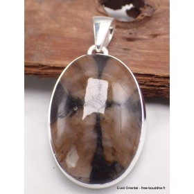 Bijou Pendentif argent Chiastolite Andalousite oval Bijoux en Chiastolite AW7.5