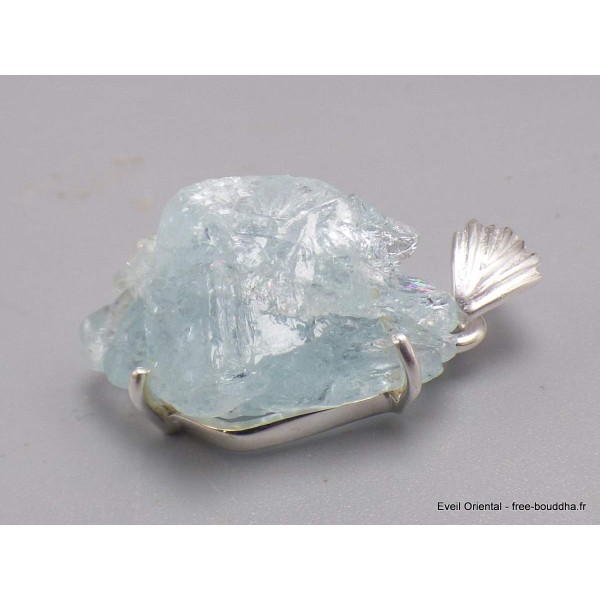 Pendentif Aigue-marine bleue brute Pendentifs pierres naturelles AW15.4