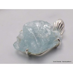 Pendentif Aigue-marine bleue brute Pendentifs pierres naturelles AW15.4