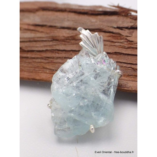 Pendentif Aigue-marine bleue brute Pendentifs pierres naturelles AW15.4