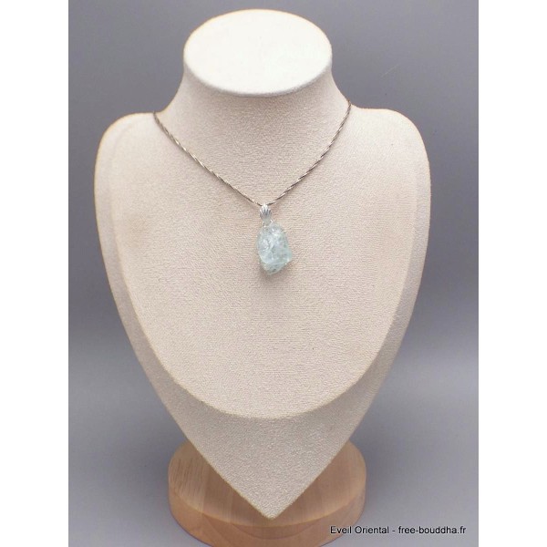 Pendentif Aigue-marine bleue brute Pendentifs pierres naturelles AW15.4