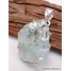 Bijou Pendentif Aigue-marine bleue verte brute Bijoux en Aigue-marine AW15.5