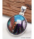 Bijou pendentif Verre Dichroïque turquoise multicolore Pendentifs pierres naturelles LAM52.3