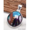Bijou pendentif Verre Dichroïque turquoise multicolore Pendentifs pierres naturelles LAM52.3