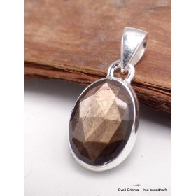 Pendentif Saphir doré Zawadi oval Pendentifs pierres naturelles AW17.4