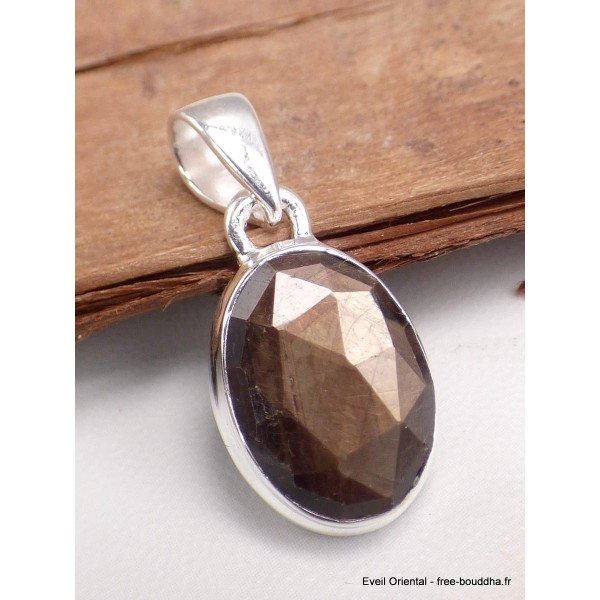 Pendentif Saphir doré Zawadi oval Pendentifs pierres naturelles AW17.4