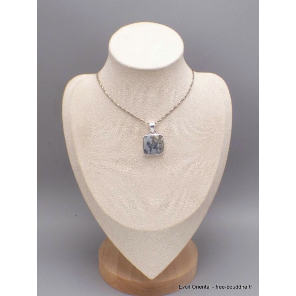 Pendentif carré en Jaspe Maligano indonésien Bijoux en Jaspe Maligano AW24.6