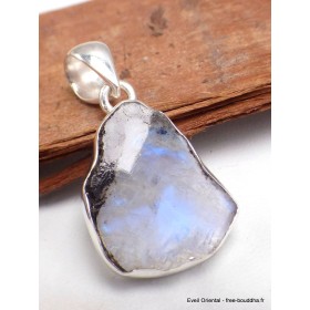 Pendentif Tourmaline noire sur Péristérite-dx Bijoux en Pierre de lune CWA105.7