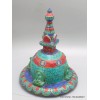 Stupa tibétain en bois et pierres 20 cm Statuettes Bouddhistes ref 3755.5