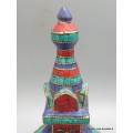 Stupa tibétain en bois et pierres 20 cm Statuettes Bouddhistes ref 3755.5