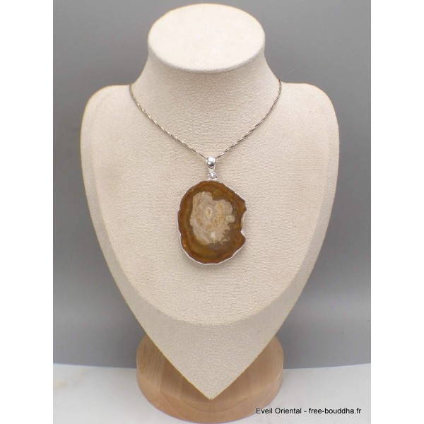 Gros pendentif en Bois Pétrifié fossilisé Pendentifs pierres naturelles AW34.4