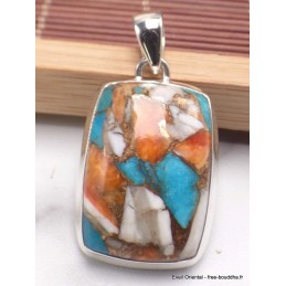 Pendentif en Turquoise Spiny Oyster rectangulaire Bijoux en Turquoise Spiny Oyster AW36.6