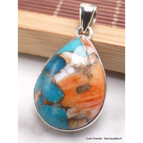 Bijou pendentif goutte en Turquoise Spiny Oyster Bijoux en Turquoise Spiny Oyster AW36.7