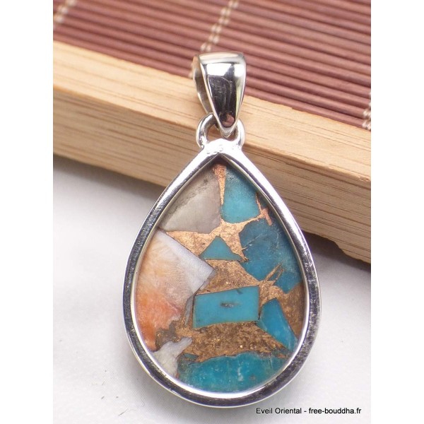 Bijou pendentif goutte en Turquoise Spiny Oyster Bijoux en Turquoise Spiny Oyster AW36.7