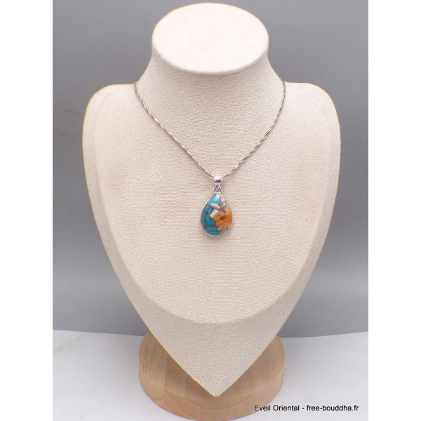 Bijou pendentif goutte en Turquoise Spiny Oyster Bijoux en Turquoise Spiny Oyster AW36.7