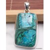 Pendentif Malachite sur Chrysocolle rectangulaire Pendentifs pierres naturelles AW38.2