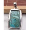 Pendentif Malachite sur Chrysocolle rectangulaire Pendentifs pierres naturelles AW38.2