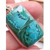 Pendentif Malachite sur Chrysocolle rectangulaire Pendentifs pierres naturelles AW38.2