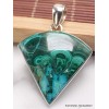 Pendentif Malachite Chrysocolle forme éventail Pendentifs pierres naturelles AW38.3